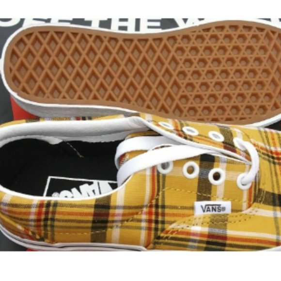 Vans Plaid Authentic Yellow/True White Men's 3.5/Women's 5  NIB - Picture 8 of 12
